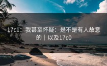 17c1：我甚至怀疑：是不是有人故意的｜以及17c0