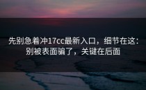 先别急着冲17cc最新入口，细节在这：别被表面骗了，关键在后面