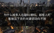 为什么越多人在聊91爆料，越有人盯着被压下去的关键词动向不放