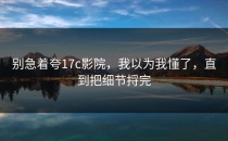 别急着夸17c影院，我以为我懂了，直到把细节捋完