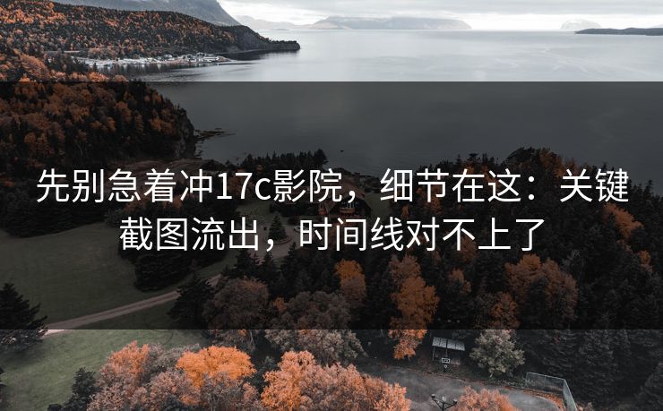先别急着冲17c影院，细节在这：关键截图流出，时间线对不上了